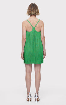 Fringe Sweetheart S/L Mini Dress | Kelly Green