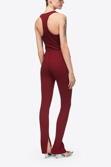 Chain Plate Belt Legging | Burgundy