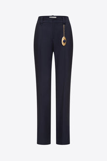 Chain Plate Straight Leg Trouser | Midnight Blue