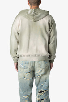 Faded Basic Zip Up Hoodie | Washed Olive