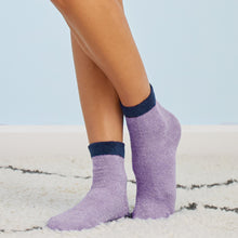 Cozy Fleece Lounge Socks with Silicone Grips | Lavender