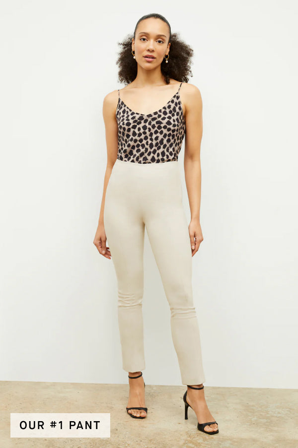 Front image of a woman standing wearing the foster pant in bone | Exclude | Grid