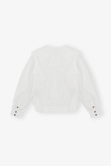 Frill Collar Poplin Shirt | Bright White