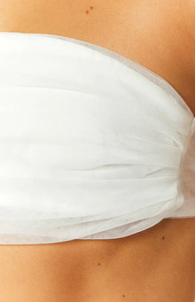 Frosty Ruffle Crop Top | White