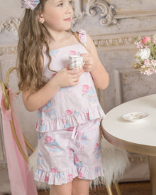 Girls | Maya Top and Shorts Set | Teacup Pink