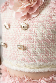 Baby Girls | Molly Tweed Top and Lace Skirt Set | Pink