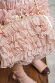 Organza Ruffle Handbag | Dusty Pink