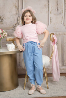 Baby Girls | Maya Cotton Lounge Pants | Blue