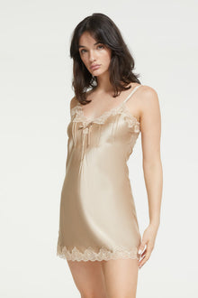 Silk Pintuck Chemise | Mink