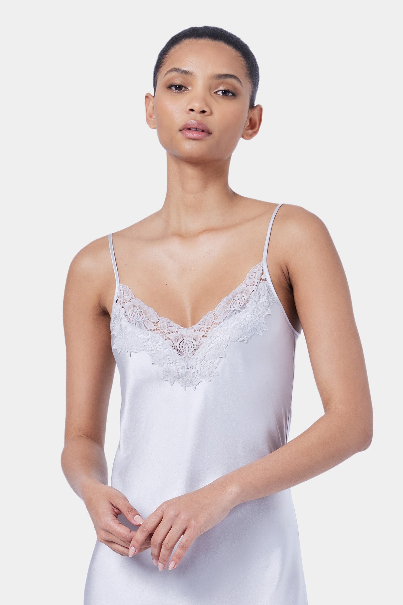 Silk Lace Slip | Silver