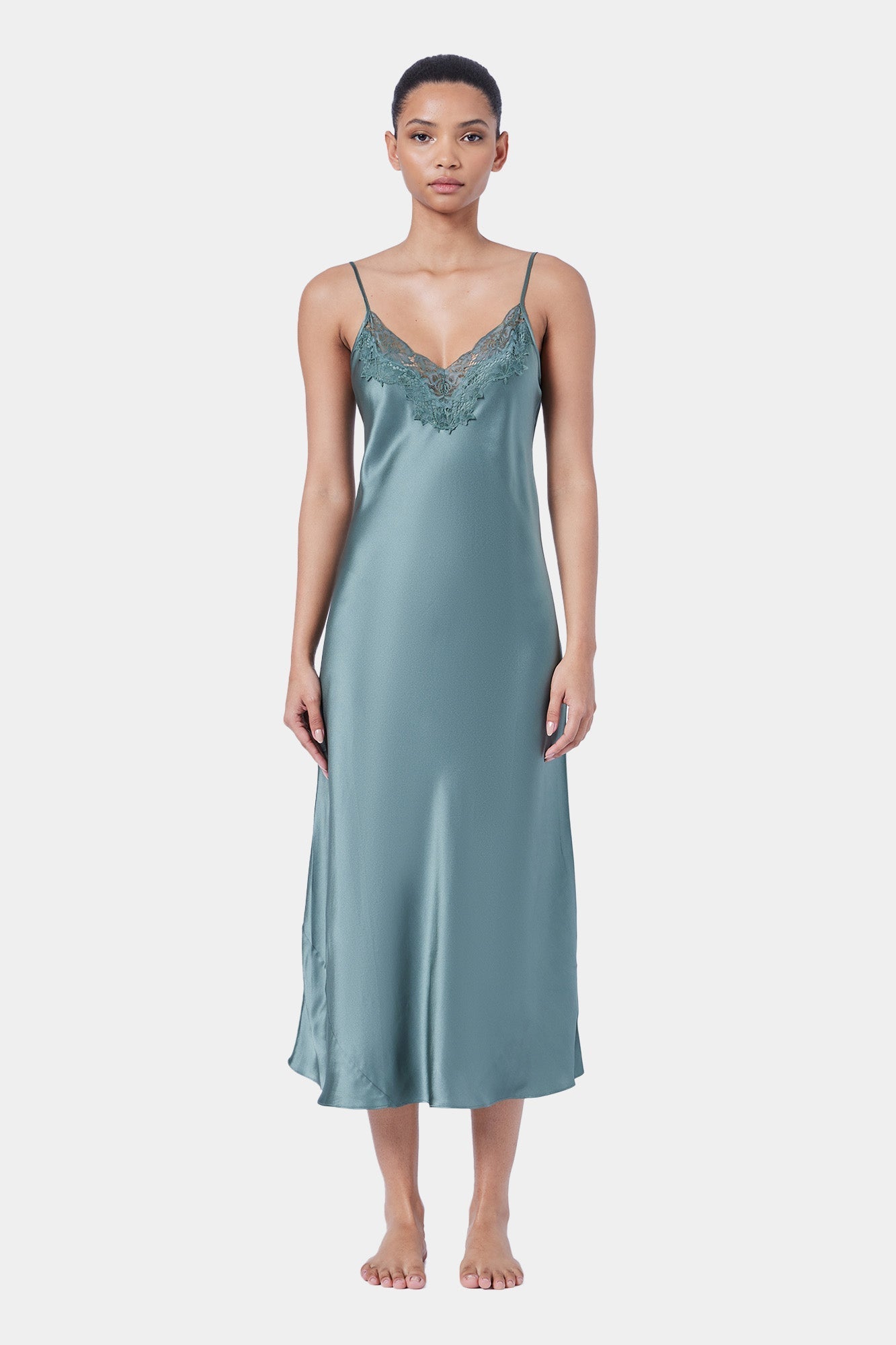 Silk Lace Slip | Moss