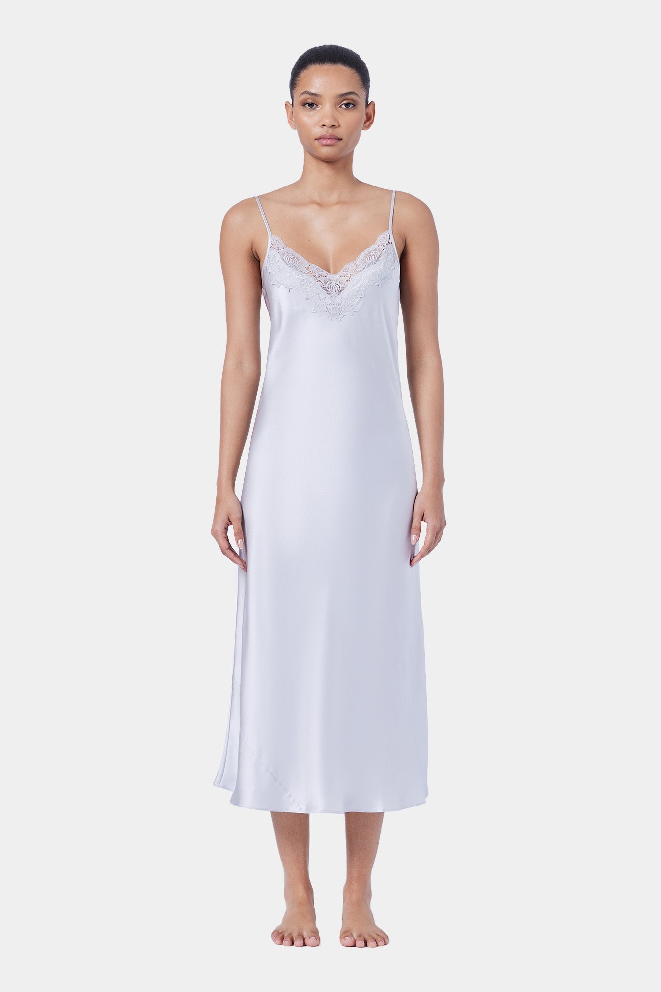 Silk Lace Slip | Silver