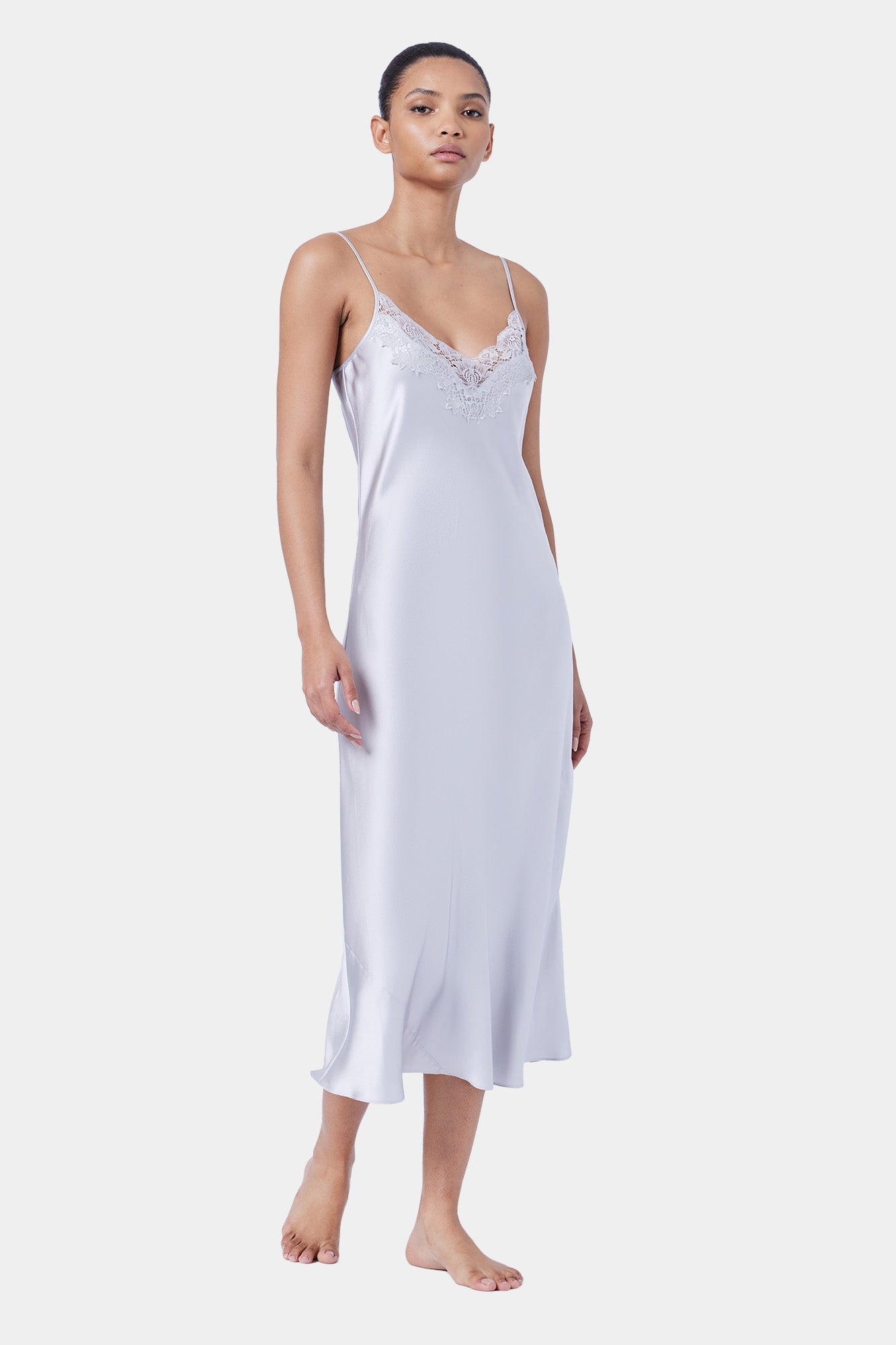 Silk Lace Slip | Silver