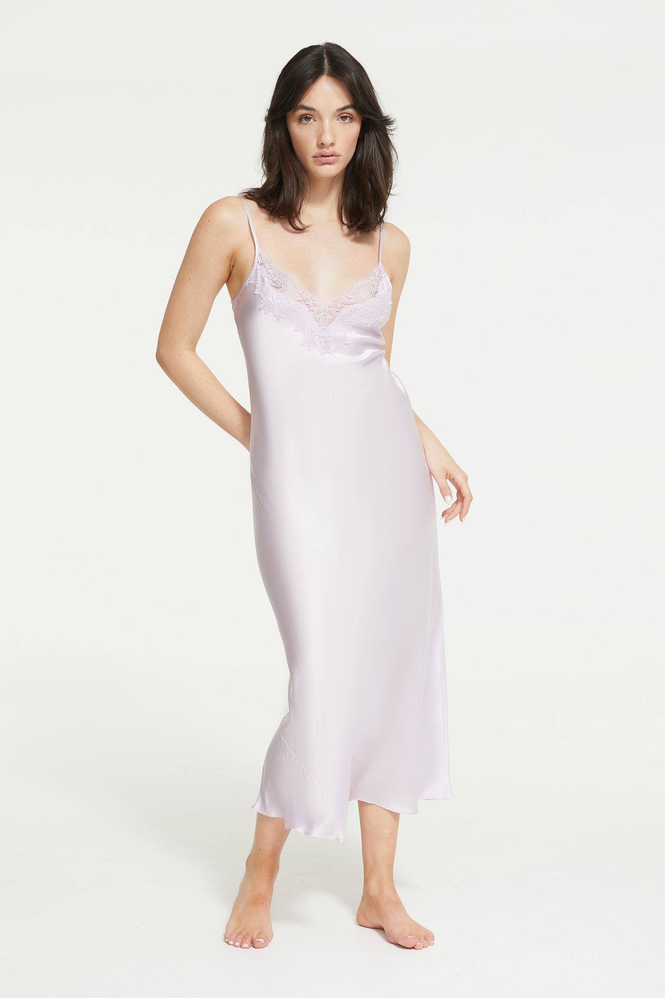 Silk Lace Slip | Soft Lilac