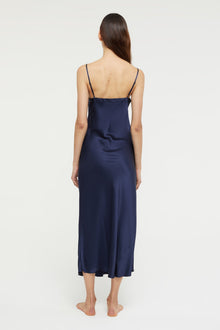 Silk V Neck Slip | Midnight