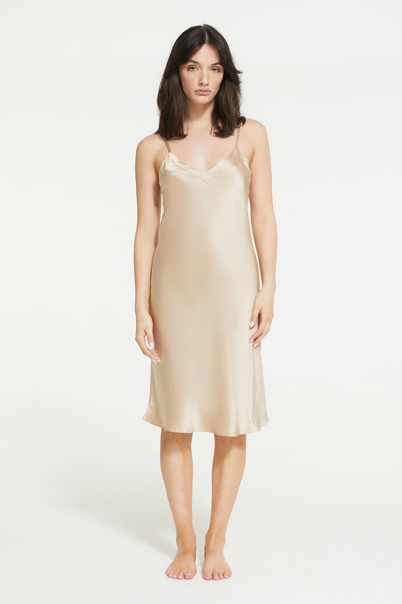 Silk Midi Slip | Mink