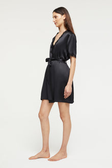 Silk Gown with Lace | Black
