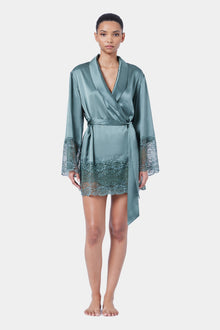 Silk Lace Robe | Moss