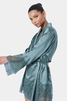Silk Lace Robe | Moss