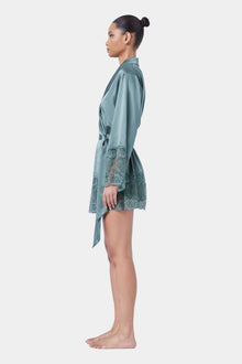 Silk Lace Robe | Moss