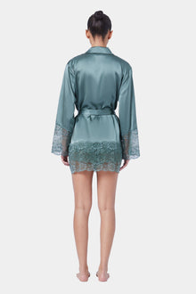 Silk Lace Robe | Moss