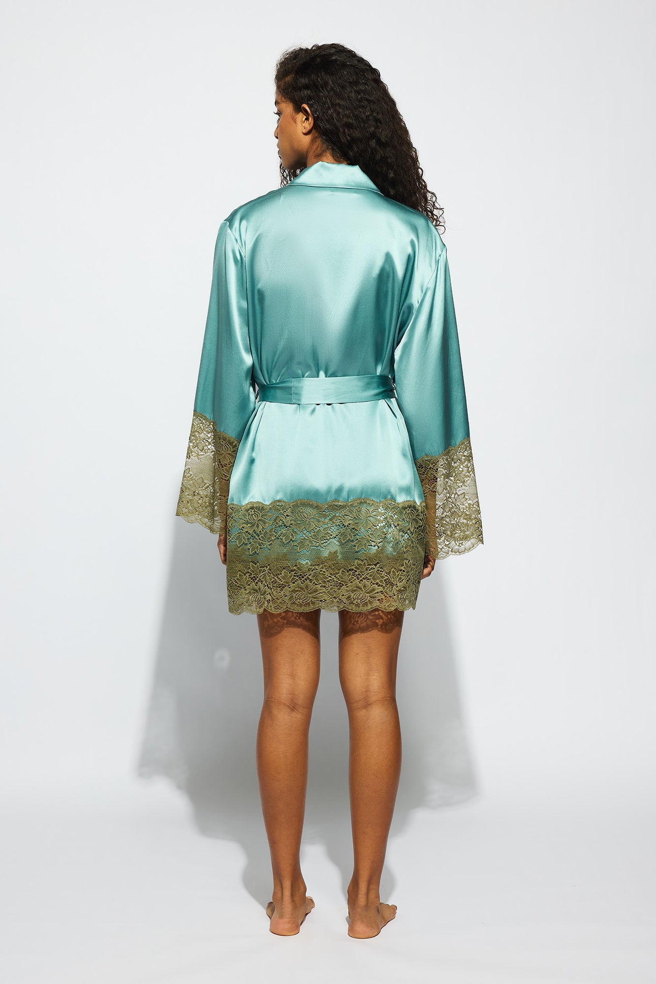 Silk Lace Robe | River