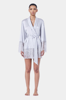 Silk Lace Robe | Silver