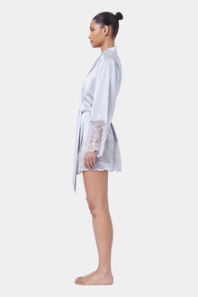Silk Lace Robe | Silver