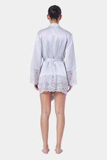 Silk Lace Robe | Silver