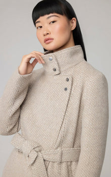 Genie Semi-Fitted Novelty Wool Coat With Belt | Hush