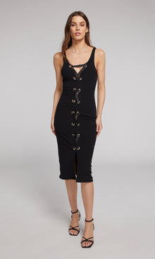 Savannah Lace-Up Dress | Black