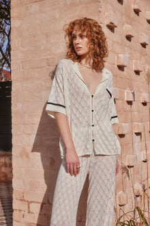 Leaf Knit Shirt | Ivory