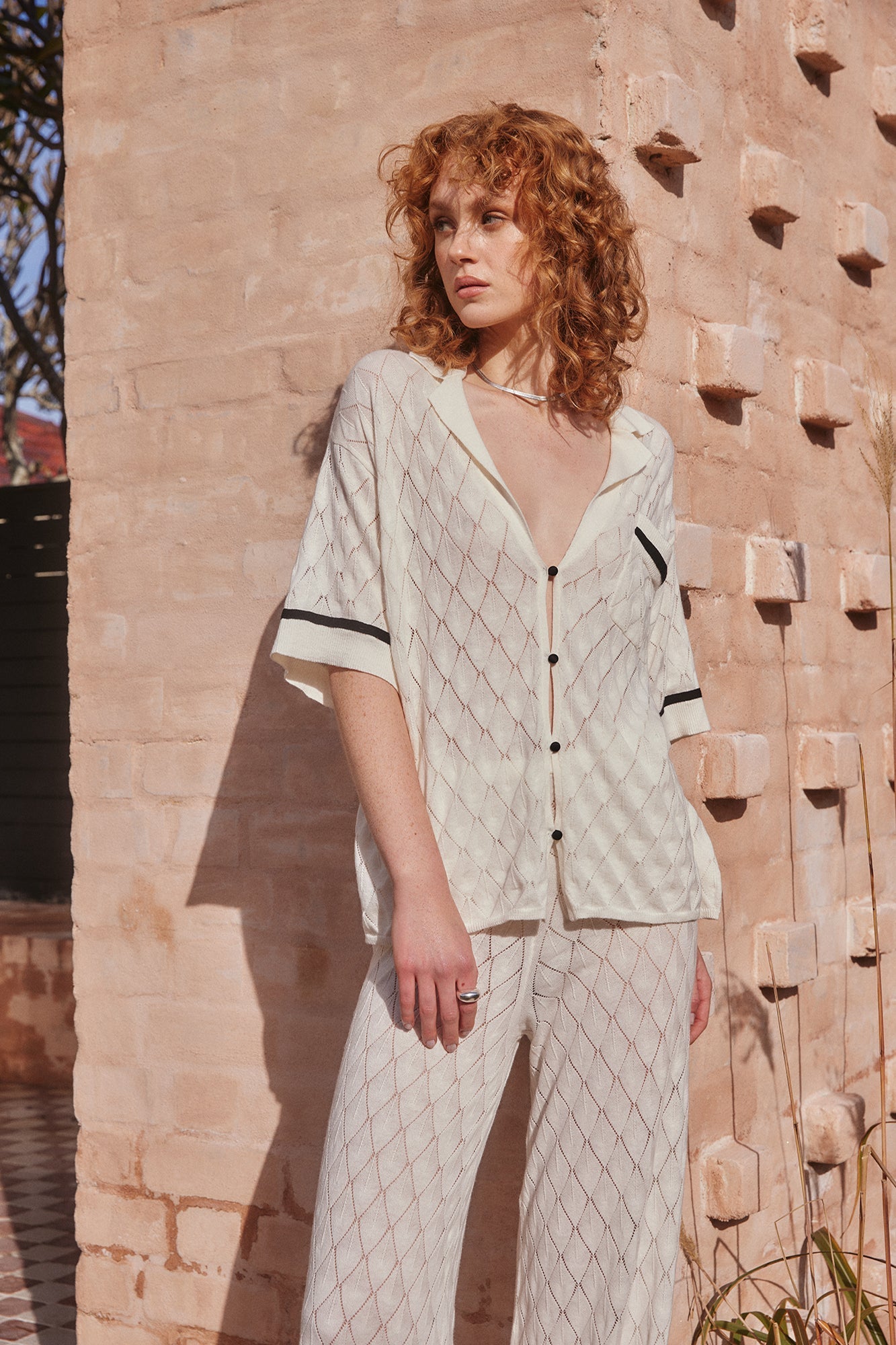 Leaf Knit Shirt | Ivory
