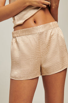 Silk Jacquard Short | Almond