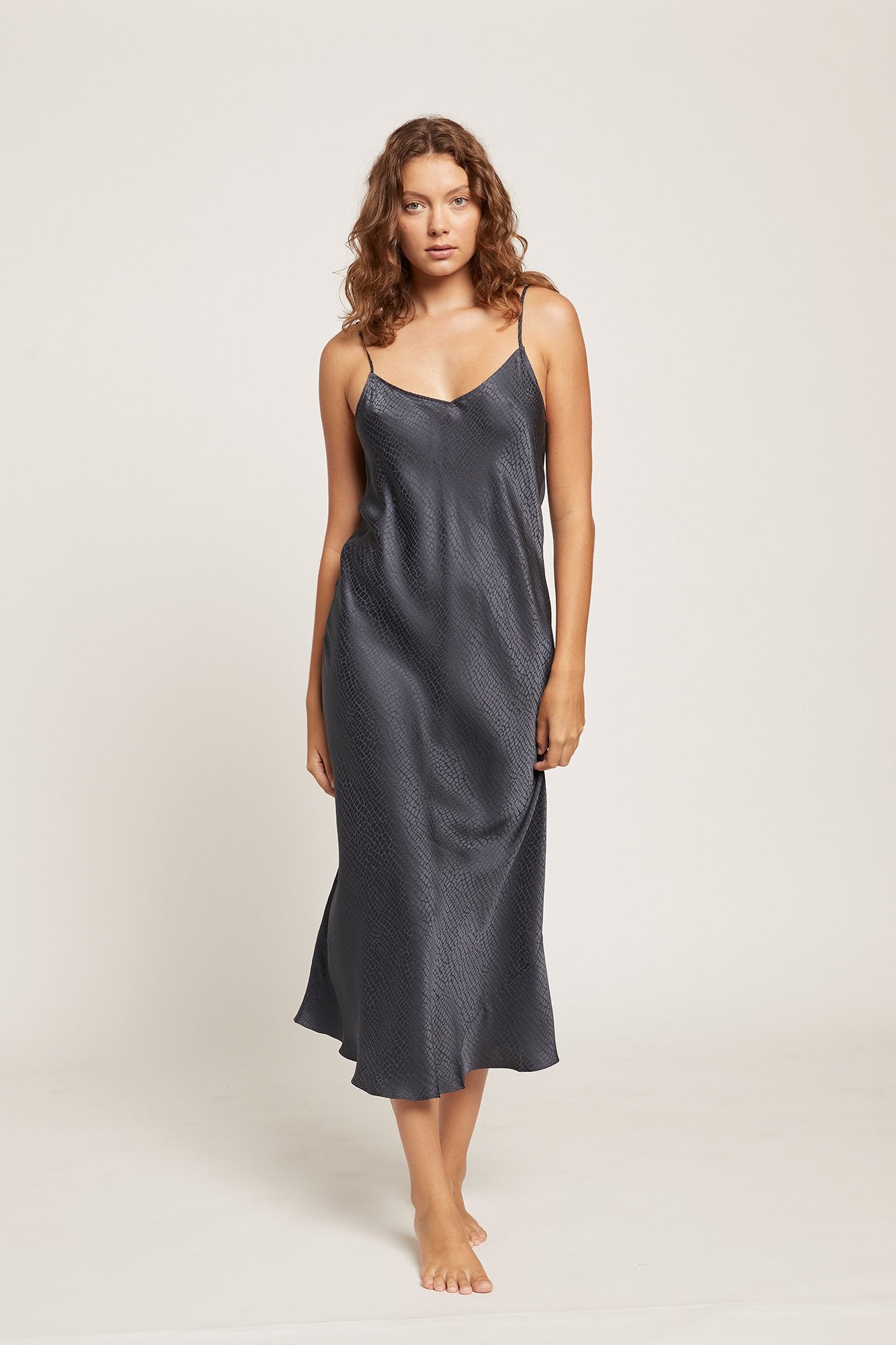 Silk Jacquard Slip | India Ink