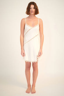 Silk Blend Lace Chemise | Ivory