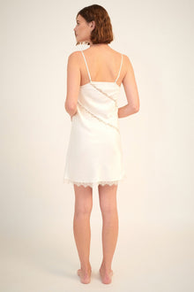 Silk Blend Lace Chemise | Ivory