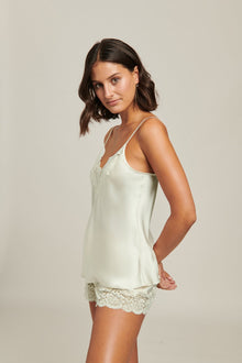 Silk Cami with Lace | Soft Sage