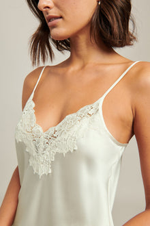 Silk Cami with Lace | Soft Sage