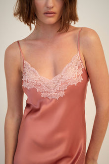 Silk Slip with Lace | Mauve Glow