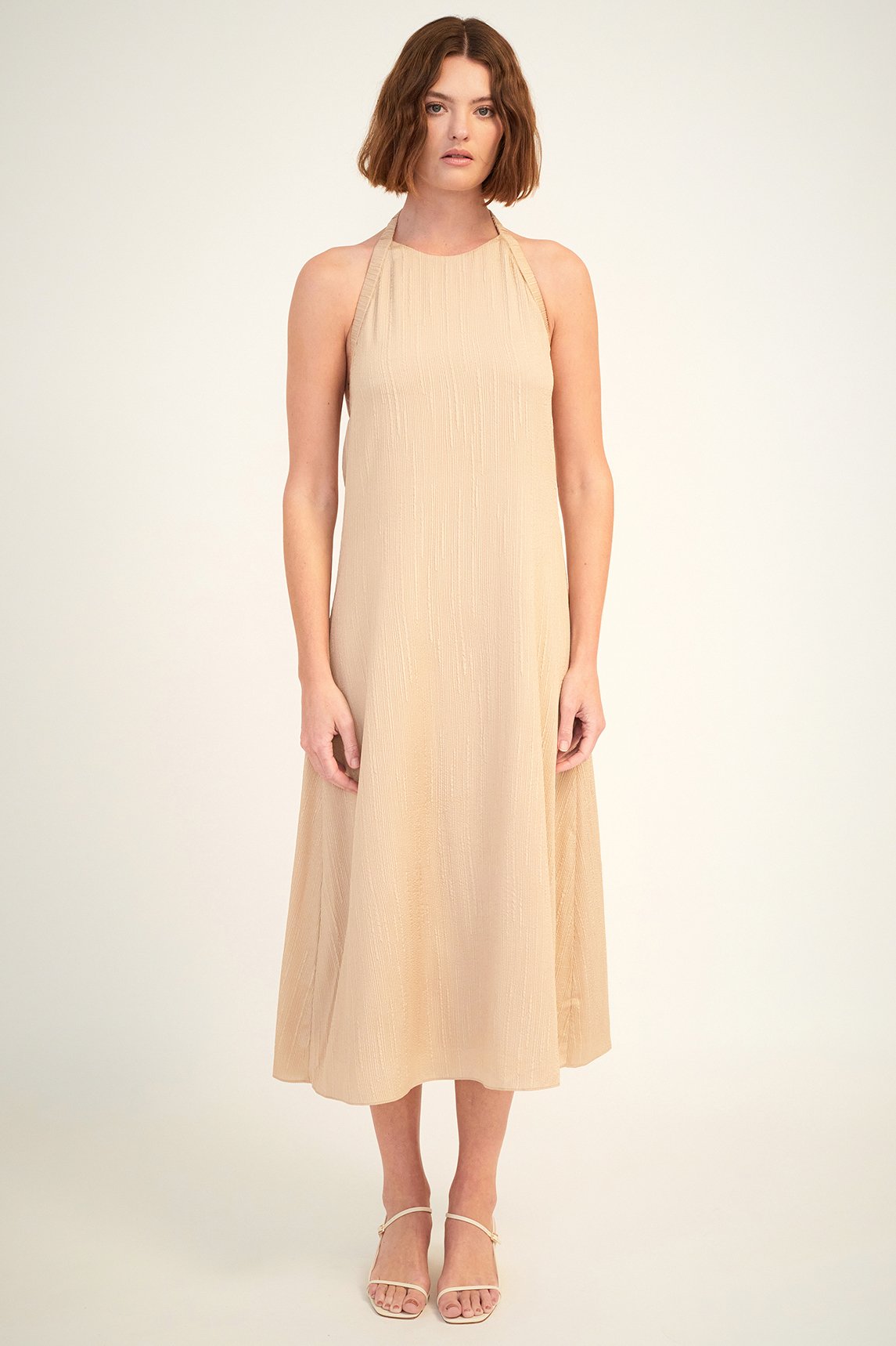 Harper Halter Dress | Almond