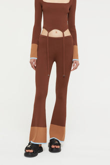 Hazel Pant | Chocolate/Sky Blue