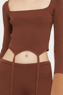 Hazel Pant | Chocolate/Sky Blue