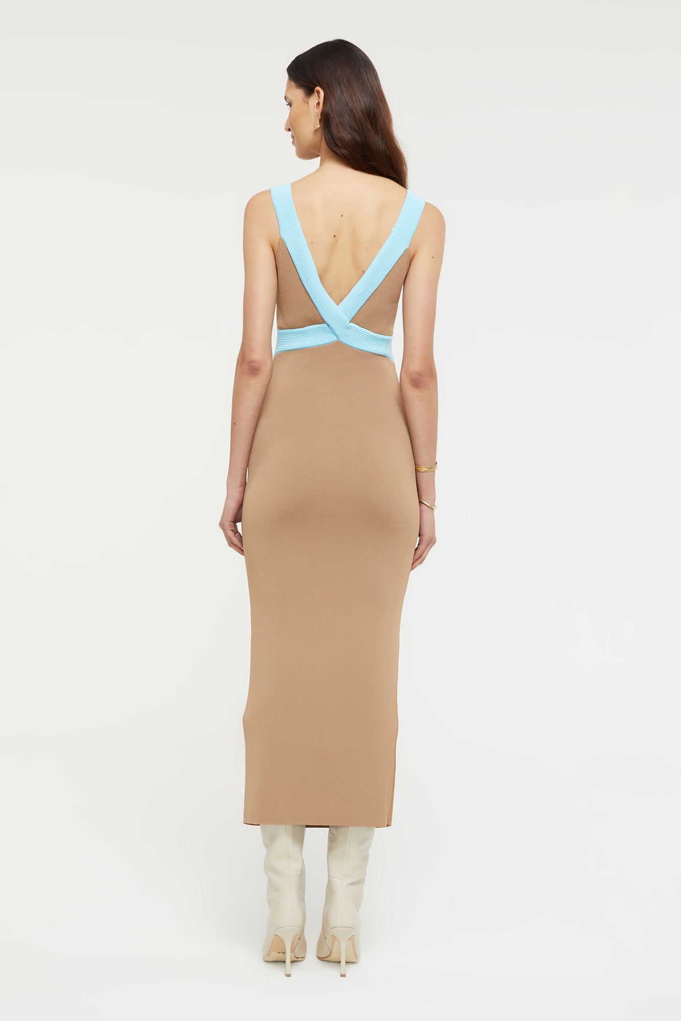 Lilian Dress | Sand/Aqua
