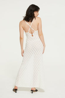 Leaf Knit Midi Dress | Ivory