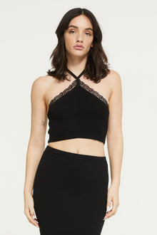 Fern Knit Crop | Black