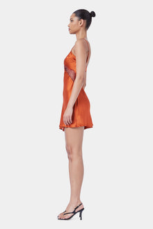 Cascading Lace Mini Dress | Rooibos / Fired Brick