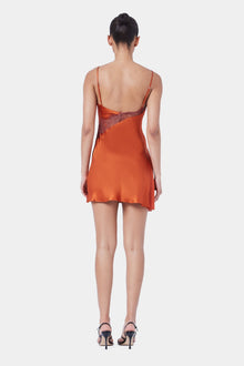 Cascading Lace Mini Dress | Rooibos / Fired Brick