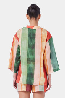 Laos Stripe Cotton Tunic Dress | Stripe Print