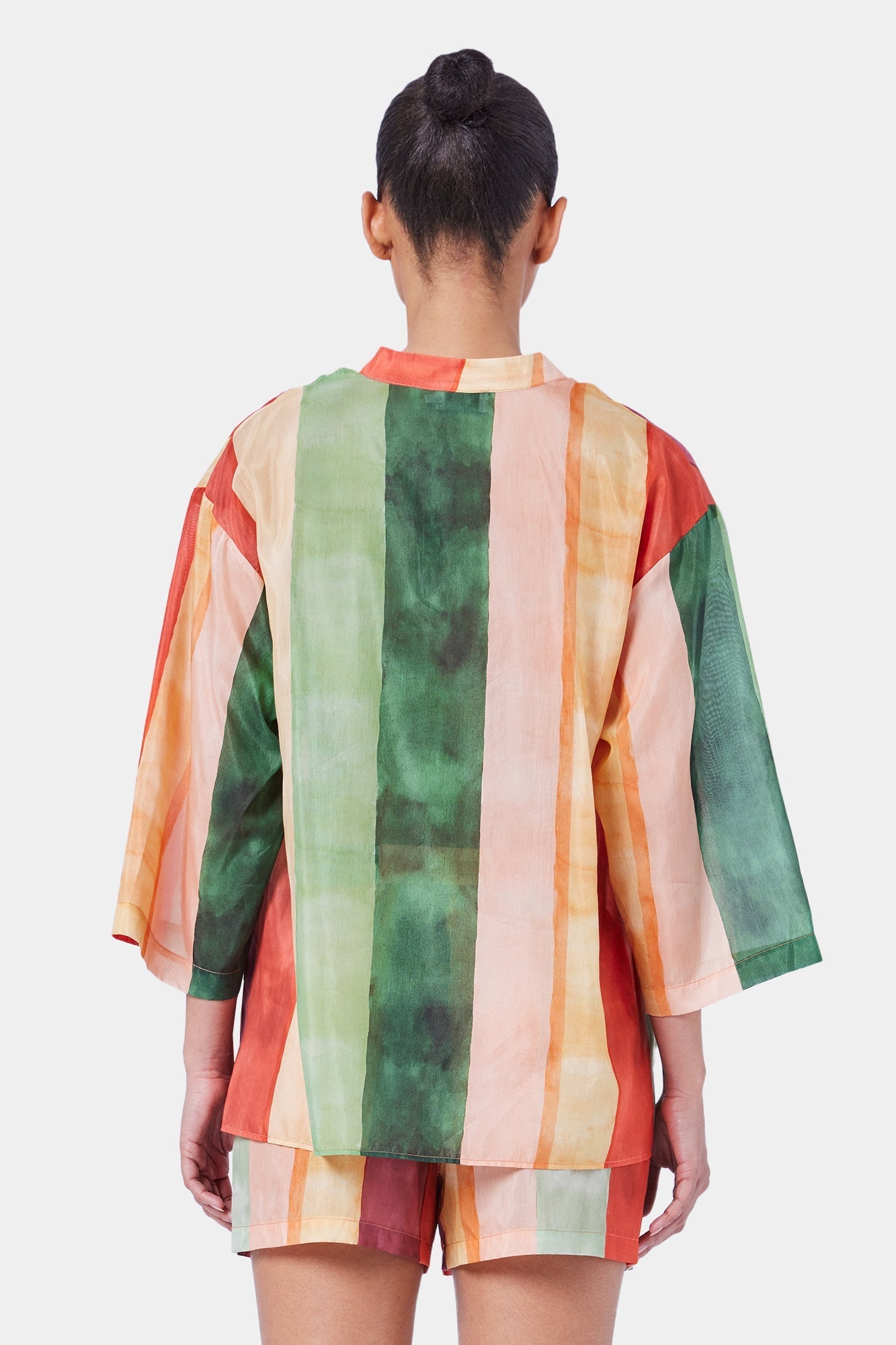 Laos Stripe Cotton Tunic Dress | Stripe Print